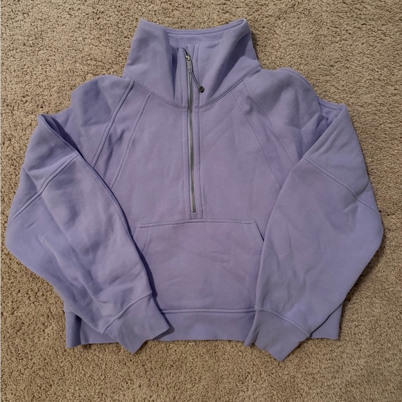Lululemon Dusty Lilac Scuba Oversized Half-Zip Funnel Neck Sweatshirt - M/L - Picture 3 of 4
